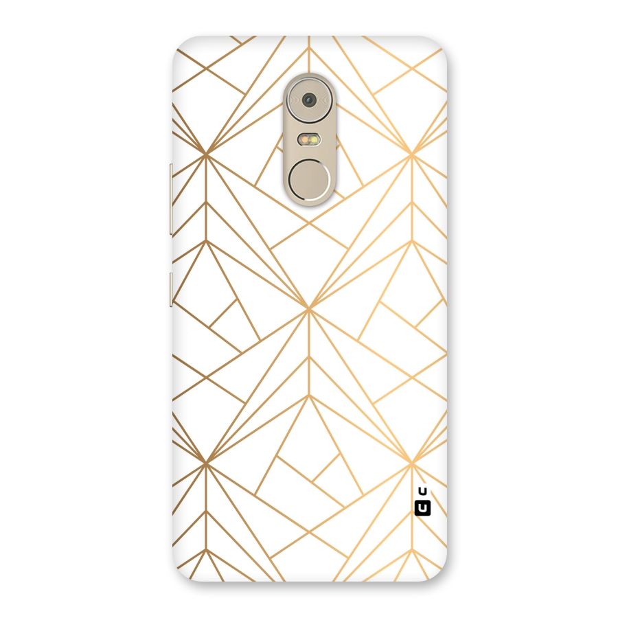 White Golden Zig Zag Back Case for Lenovo K6 Note