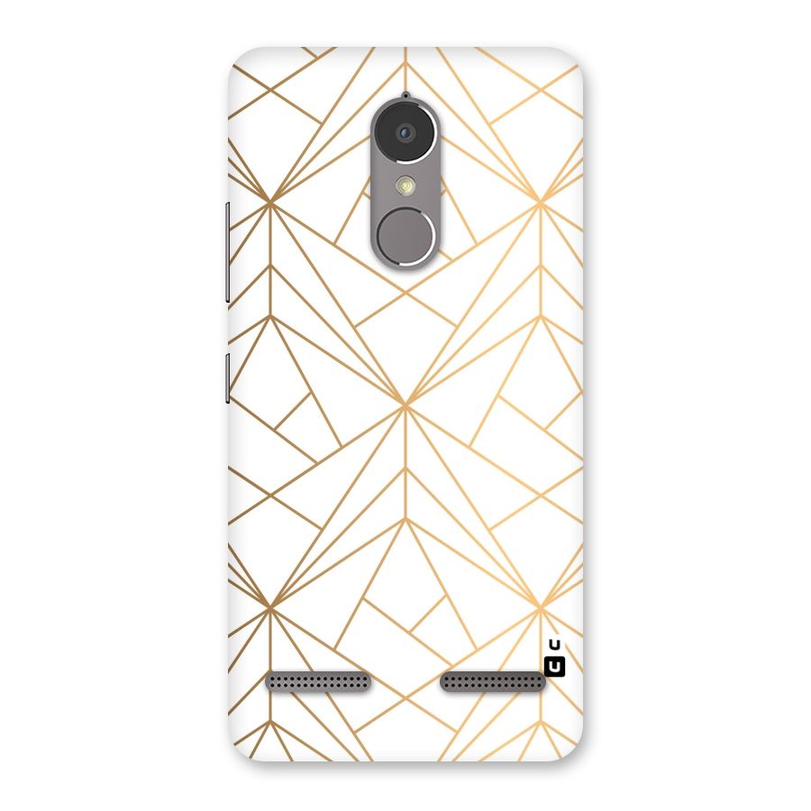 White Golden Zig Zag Back Case for Lenovo K6 Power
