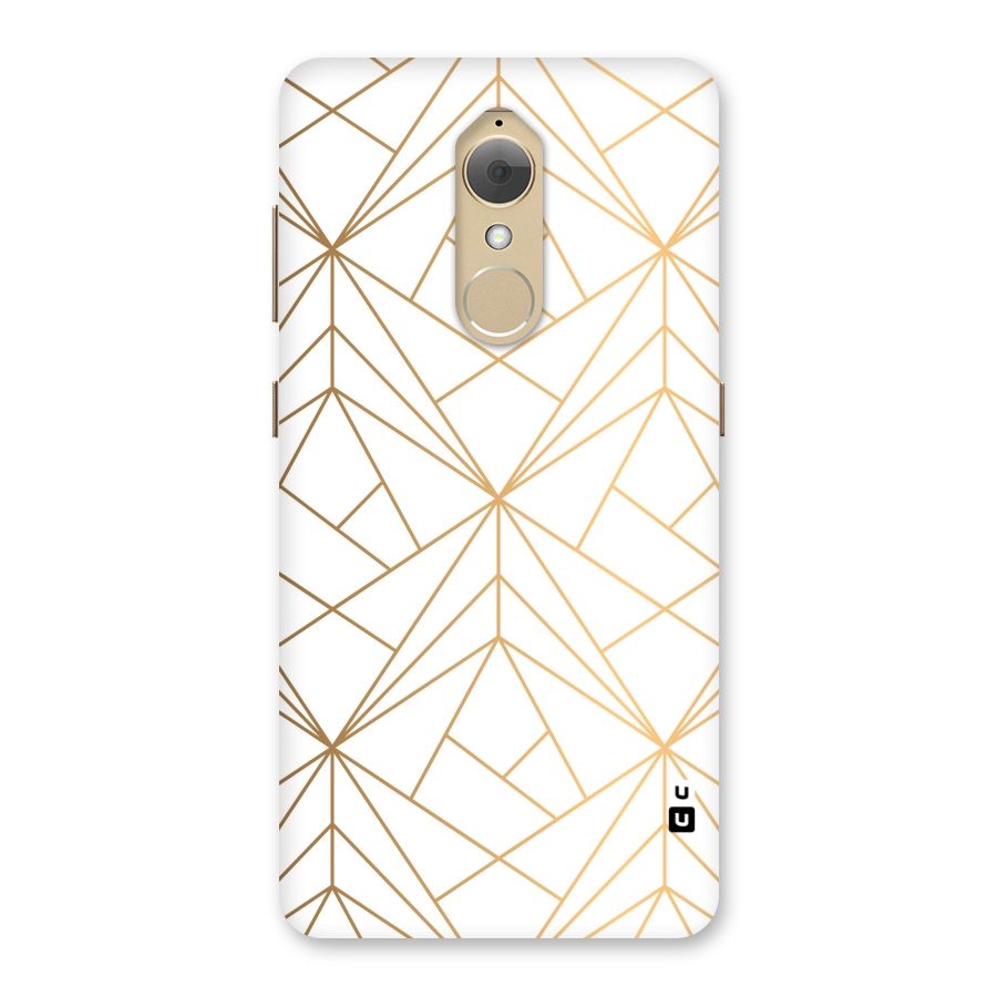 White Golden Zig Zag Back Case for Lenovo K8