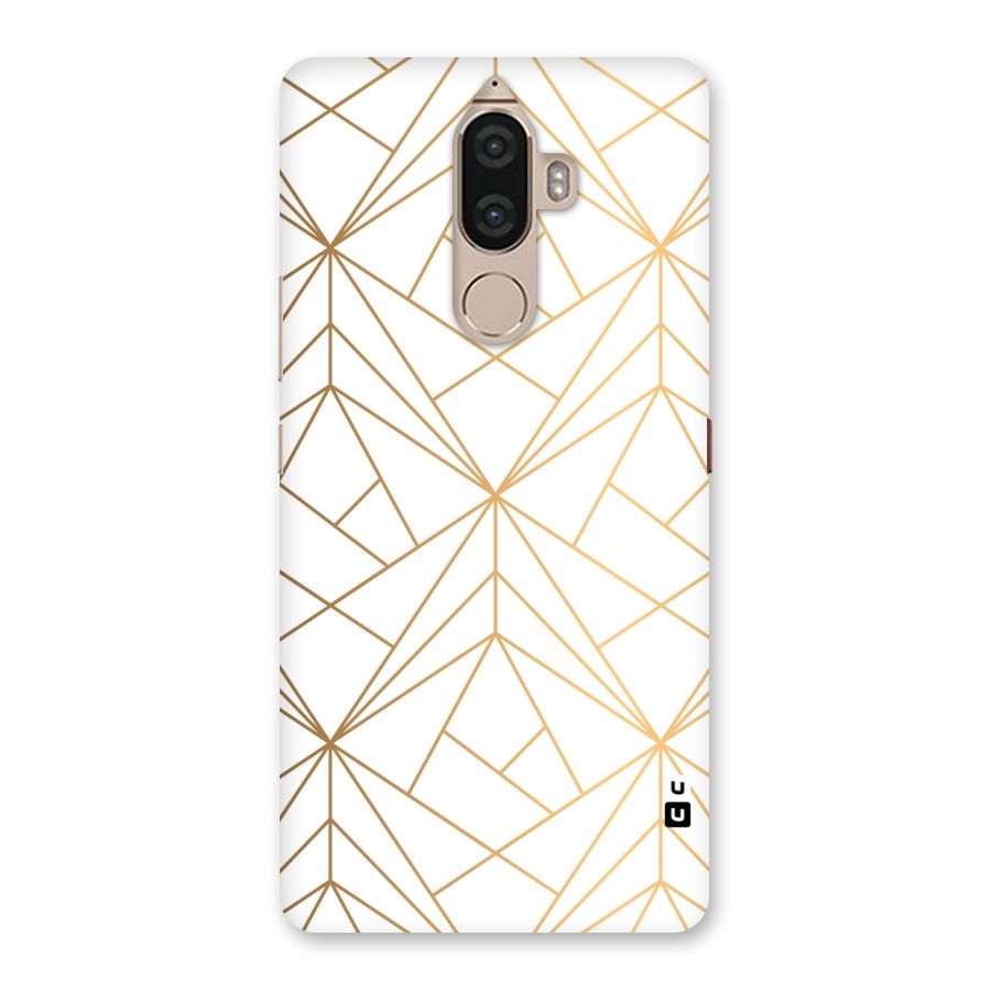 White Golden Zig Zag Back Case for Lenovo K8 Note