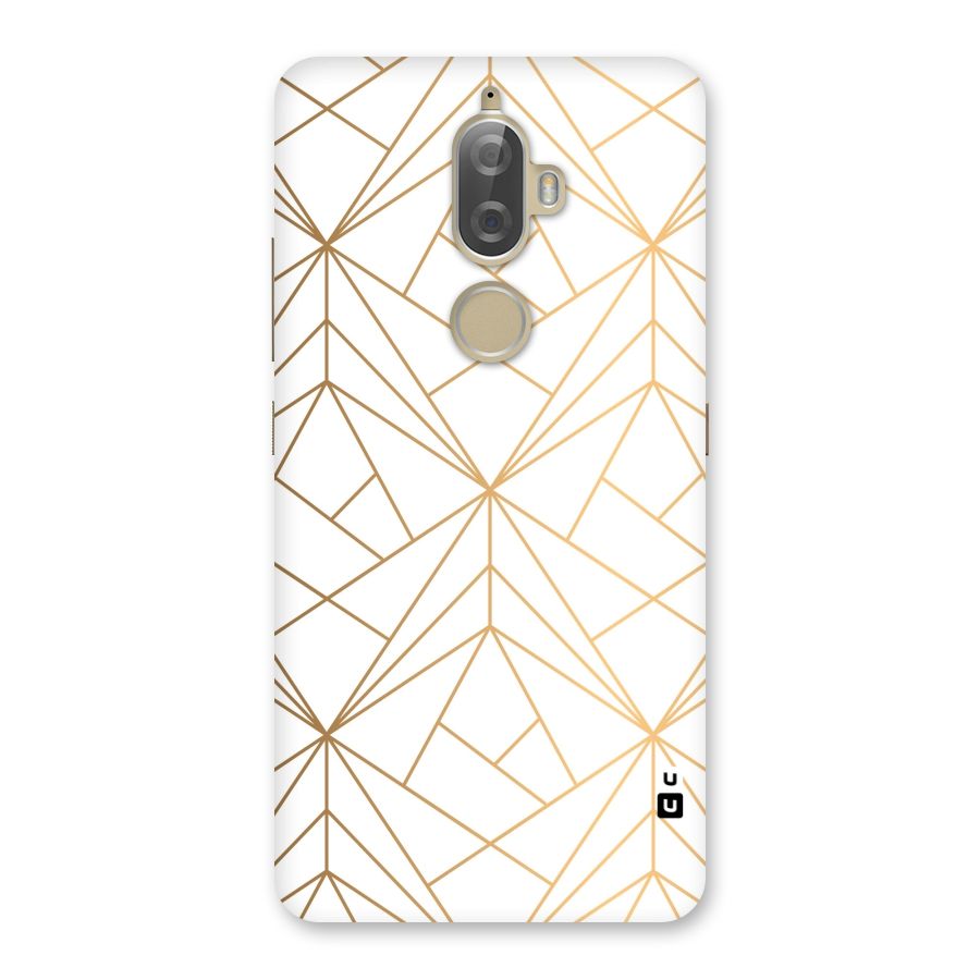 White Golden Zig Zag Back Case for Lenovo K8 Plus