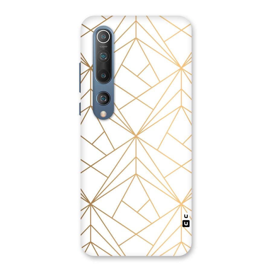 White Golden Zig Zag Back Case for Mi 10