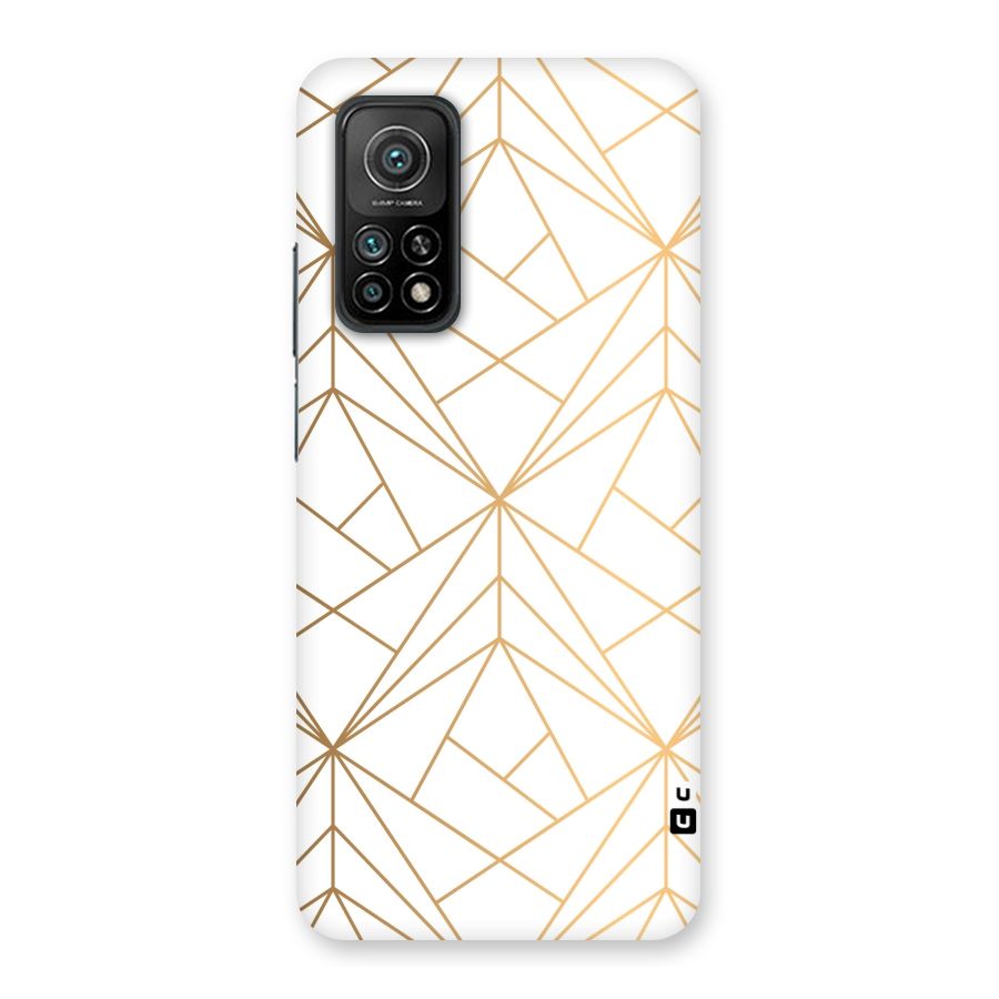 White Golden Zig Zag Back Case for Mi 10T 5G