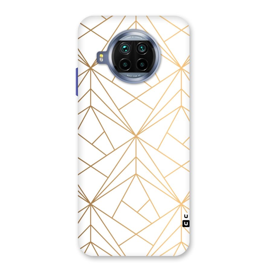 White Golden Zig Zag Back Case for Mi 10i