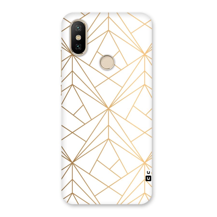 White Golden Zig Zag Back Case for Mi A2