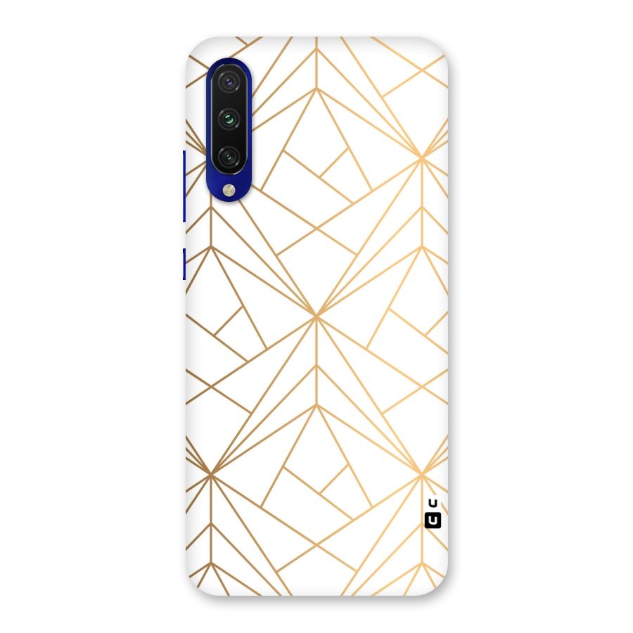 White Golden Zig Zag Back Case for Mi A3