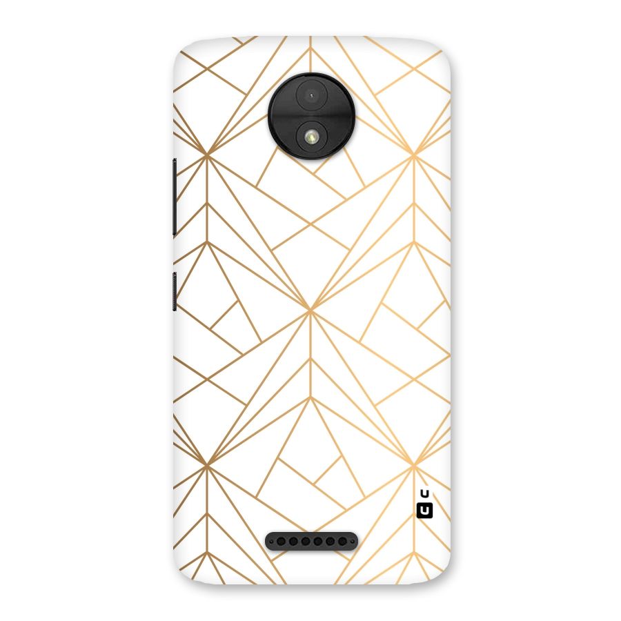 White Golden Zig Zag Back Case for Moto C