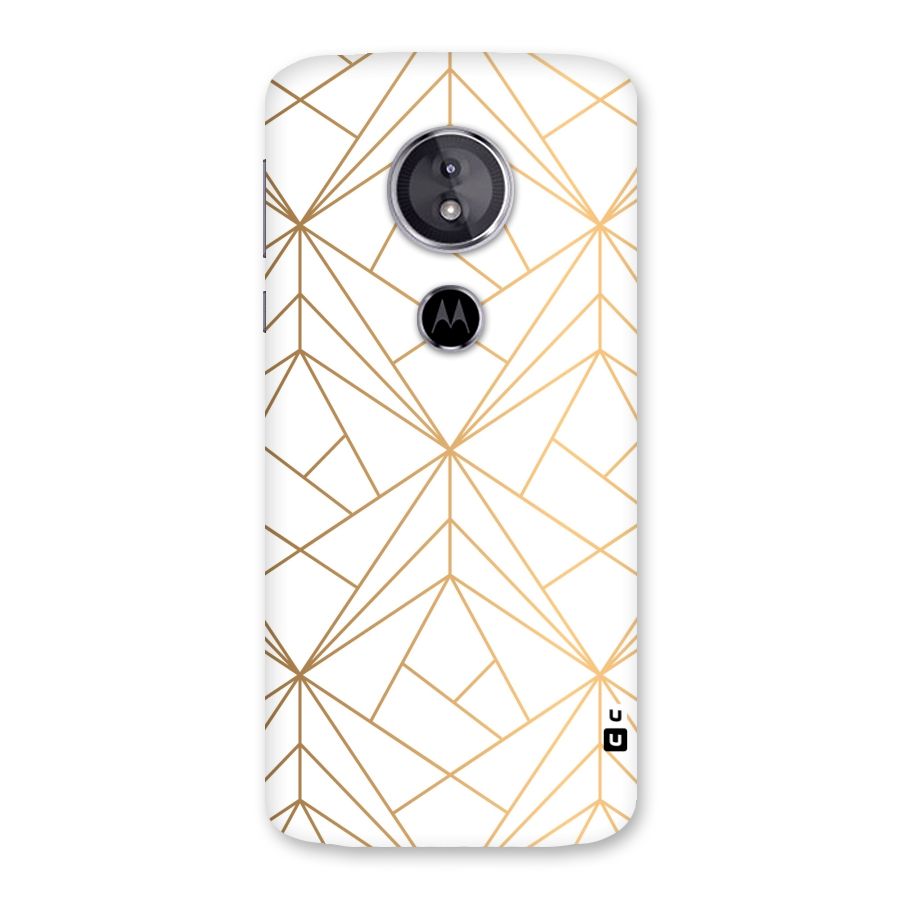 White Golden Zig Zag Back Case for Moto E5