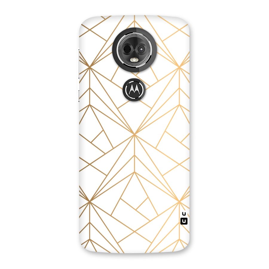 White Golden Zig Zag Back Case for Moto E5 Plus