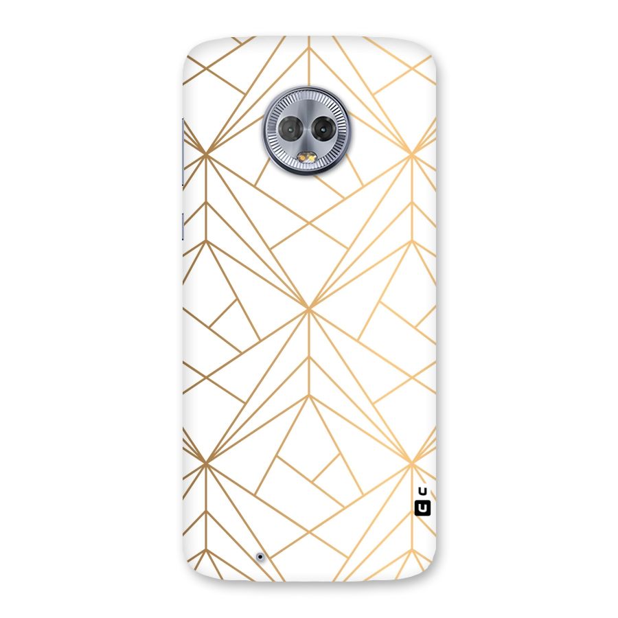 White Golden Zig Zag Back Case for Moto G6
