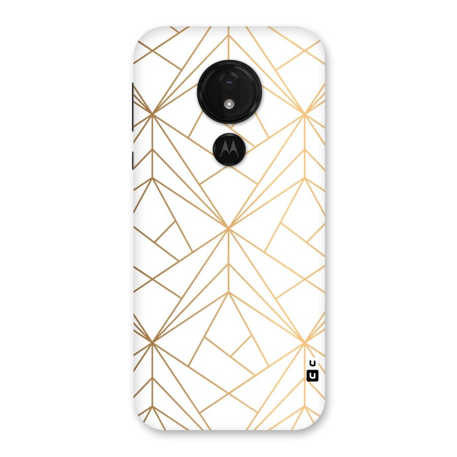 White Golden Zig Zag Back Case for Moto G7 Power