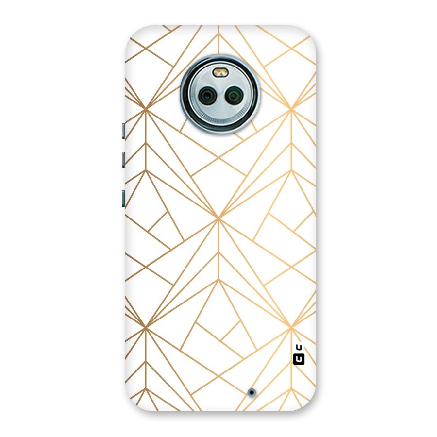 White Golden Zig Zag Back Case for Moto X4