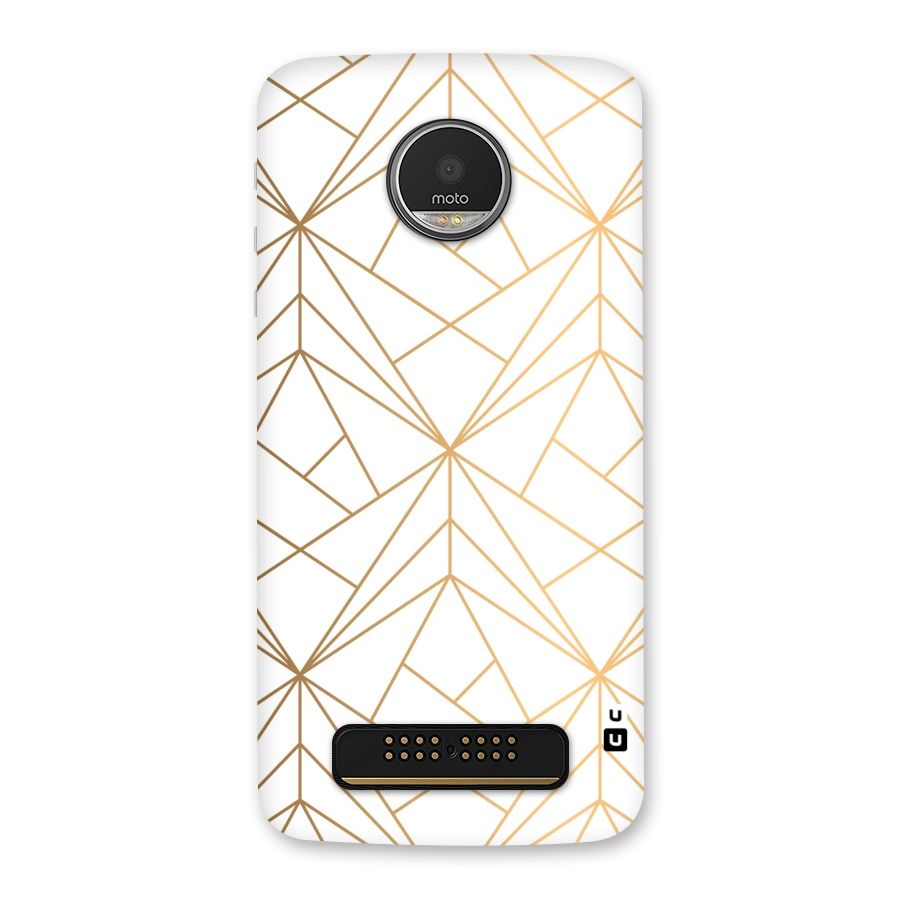 White Golden Zig Zag Back Case for Moto Z Play