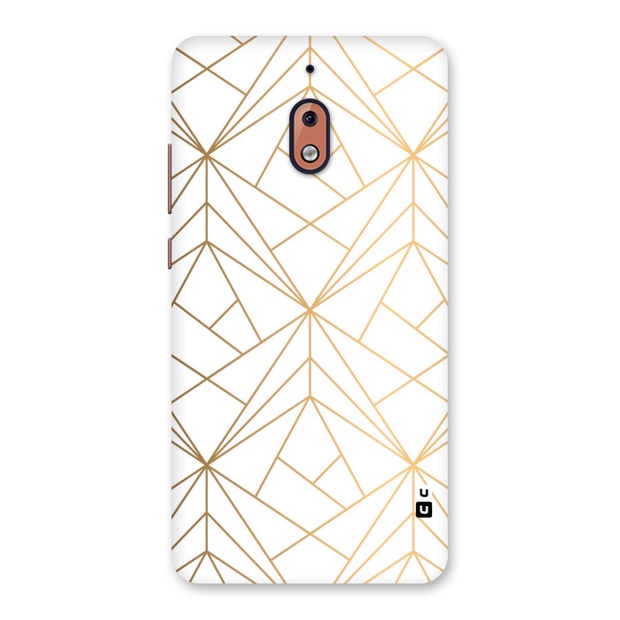 White Golden Zig Zag Back Case for Nokia 2.1