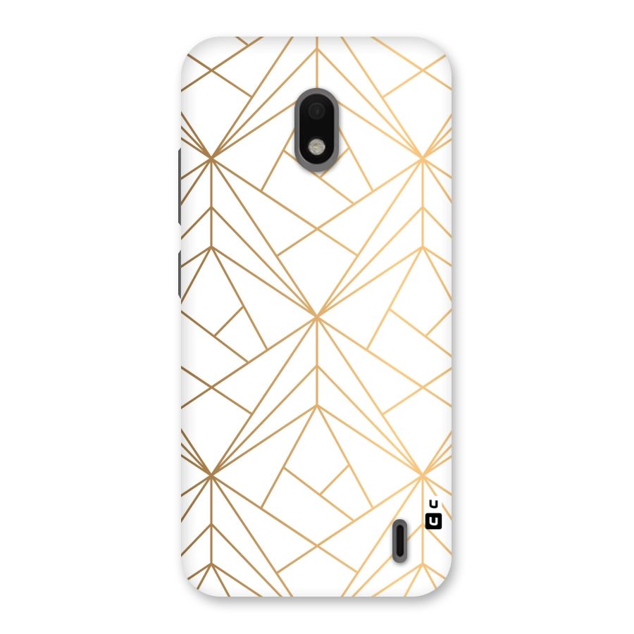 White Golden Zig Zag Back Case for Nokia 2.2