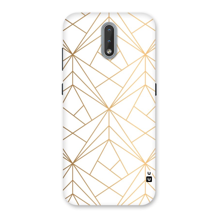White Golden Zig Zag Back Case for Nokia 2.3