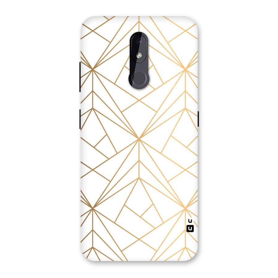 White Golden Zig Zag Back Case for Nokia 3.2