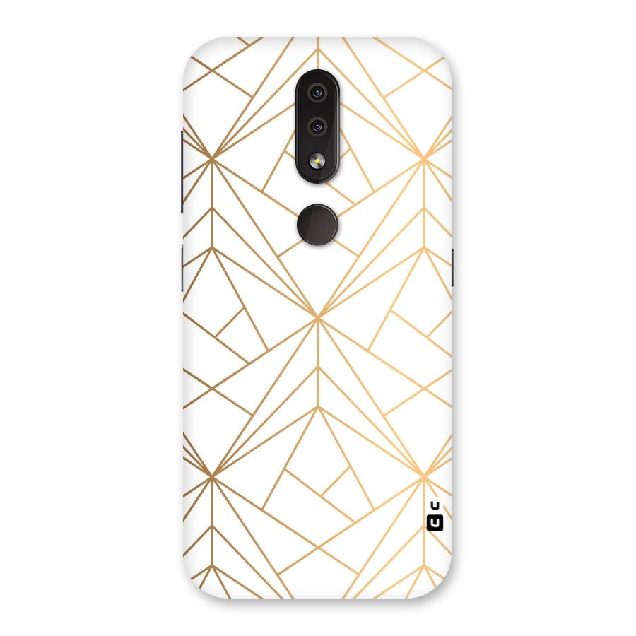 White Golden Zig Zag Back Case for Nokia 4.2