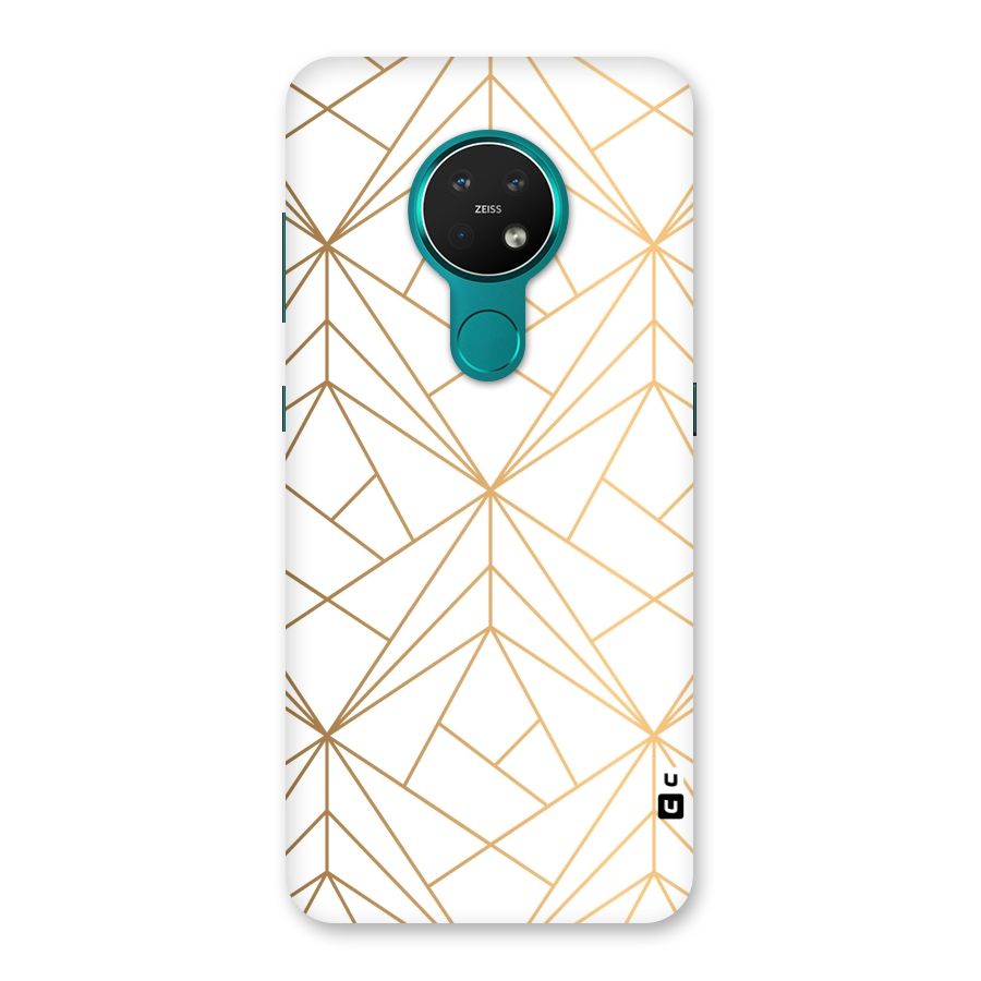 White Golden Zig Zag Back Case for Nokia 7.2