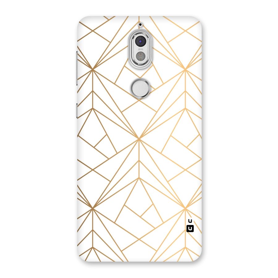 White Golden Zig Zag Back Case for Nokia 7
