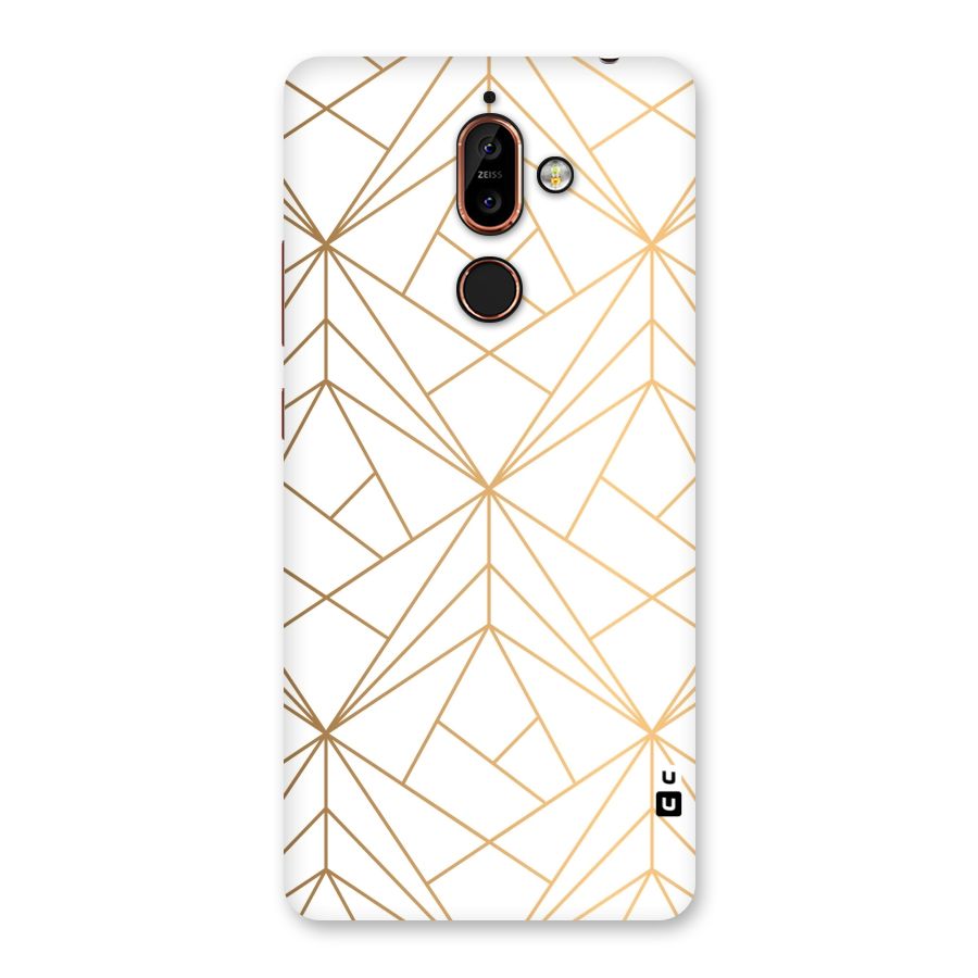 White Golden Zig Zag Back Case for Nokia 7 Plus