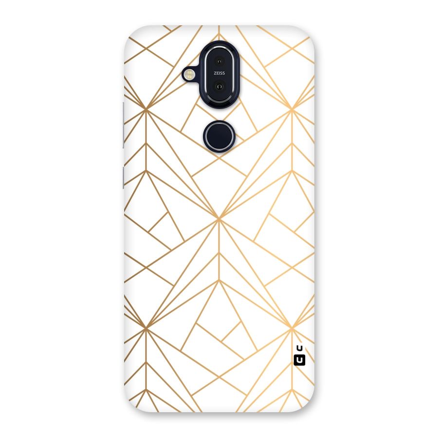 White Golden Zig Zag Back Case for Nokia 8.1