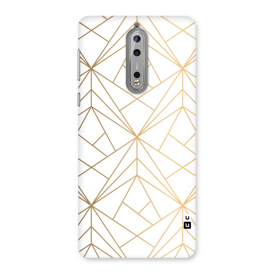 White Golden Zig Zag Back Case for Nokia 8