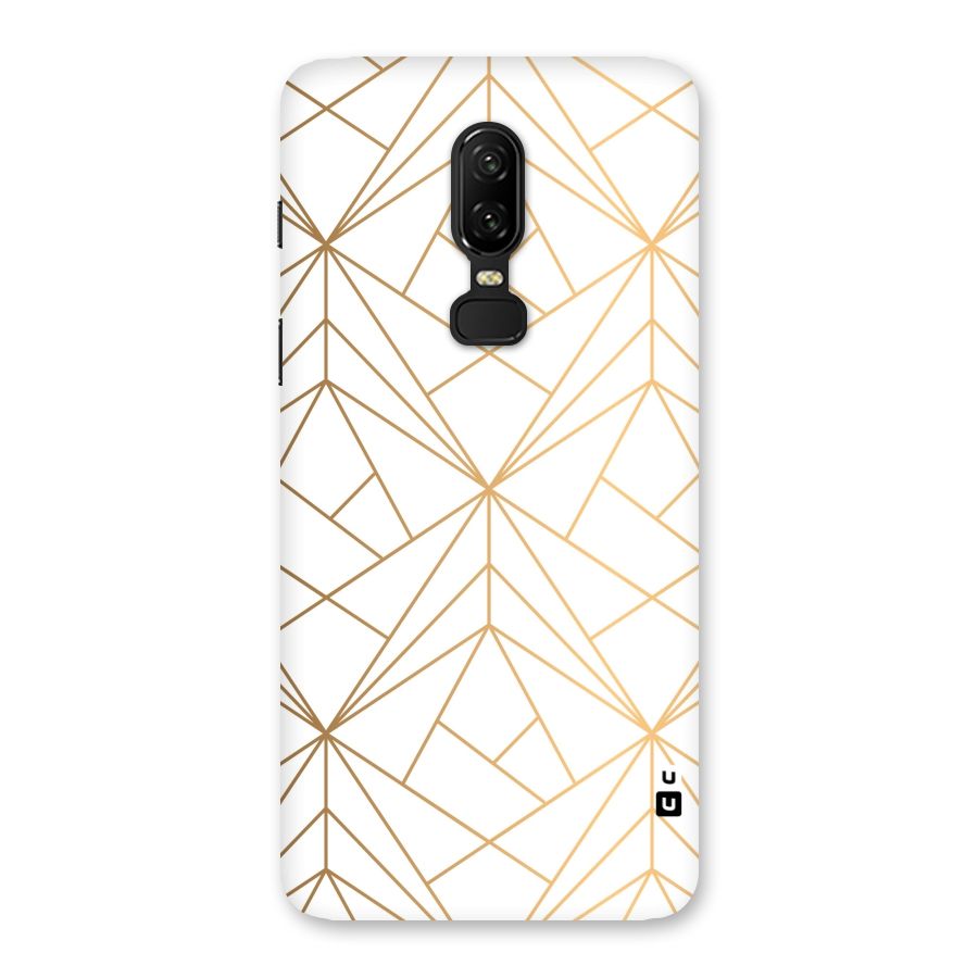 White Golden Zig Zag Back Case for OnePlus 6