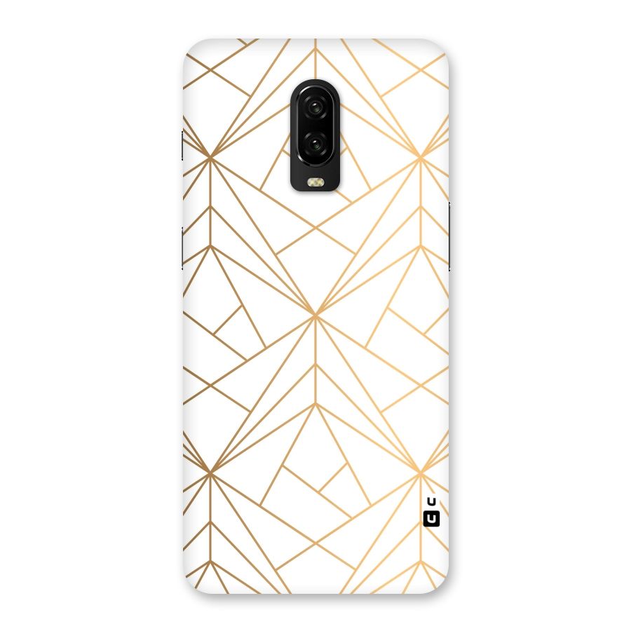 White Golden Zig Zag Back Case for OnePlus 6T