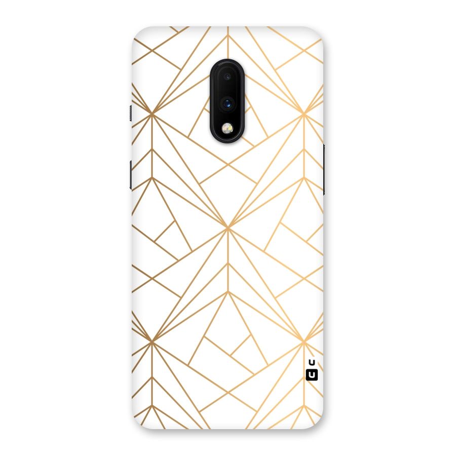 White Golden Zig Zag Back Case for OnePlus 7