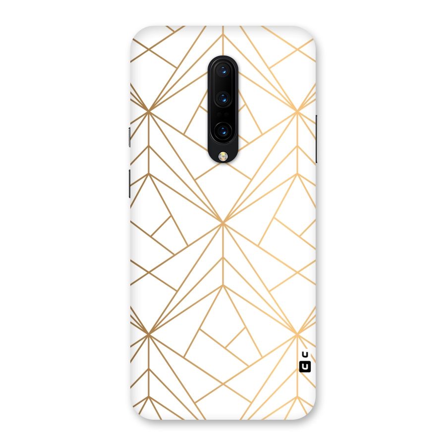 White Golden Zig Zag Back Case for OnePlus 7 Pro