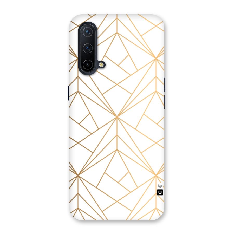 White Golden Zig Zag Back Case for OnePlus Nord CE 5G