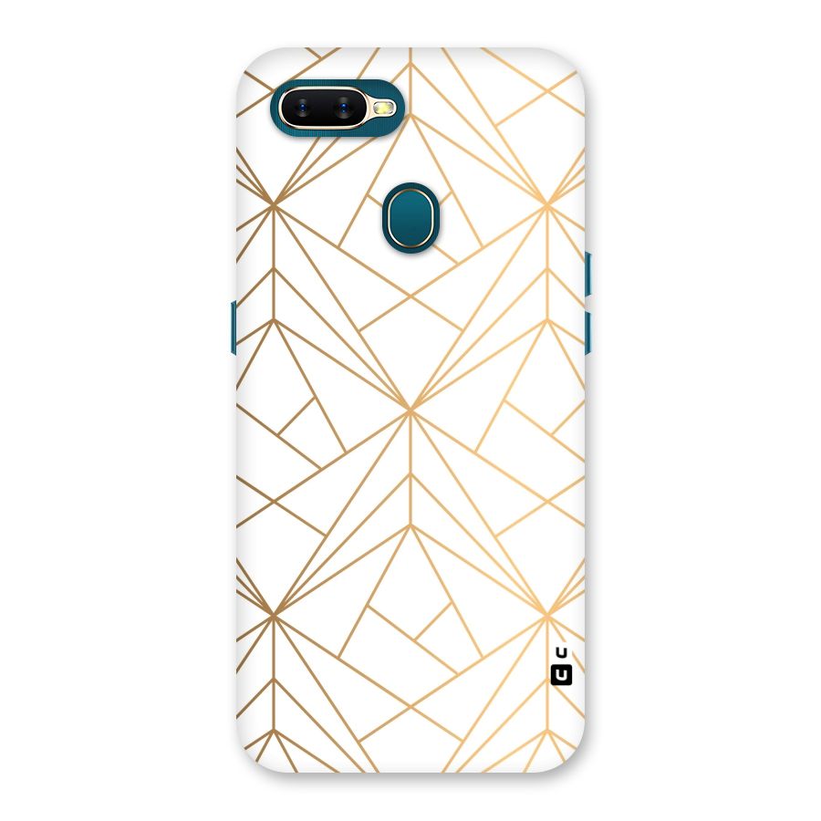 White Golden Zig Zag Back Case for Oppo A11k