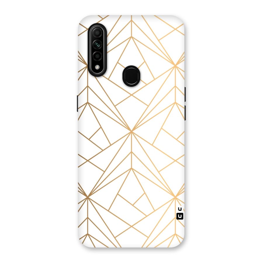 White Golden Zig Zag Back Case for Oppo A31