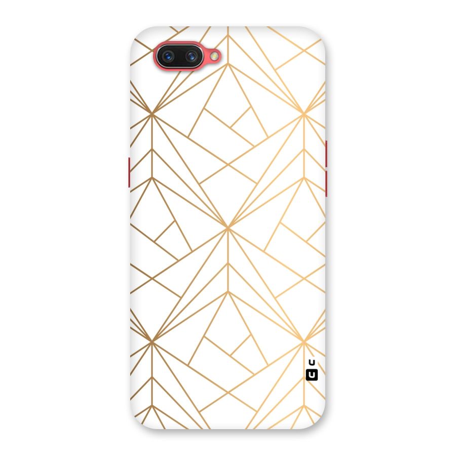 White Golden Zig Zag Back Case for Oppo A3s