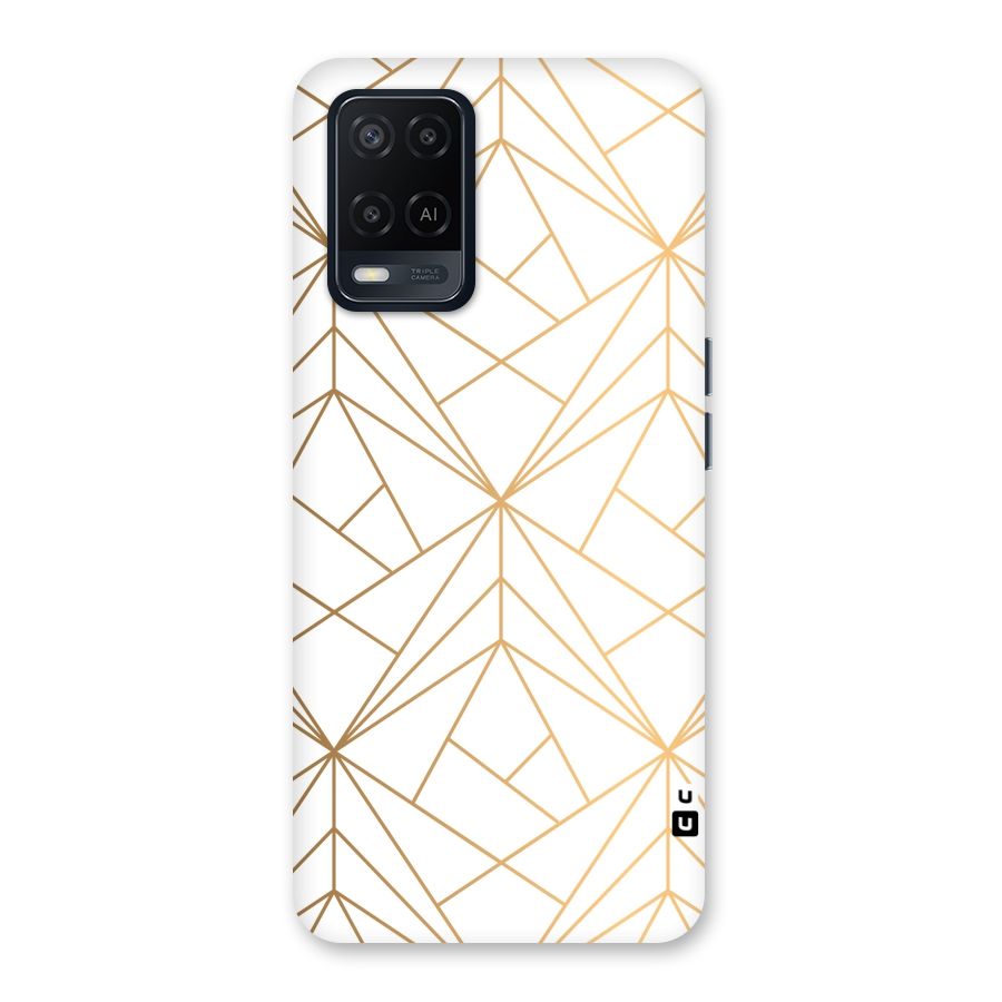 White Golden Zig Zag Back Case for Oppo A54