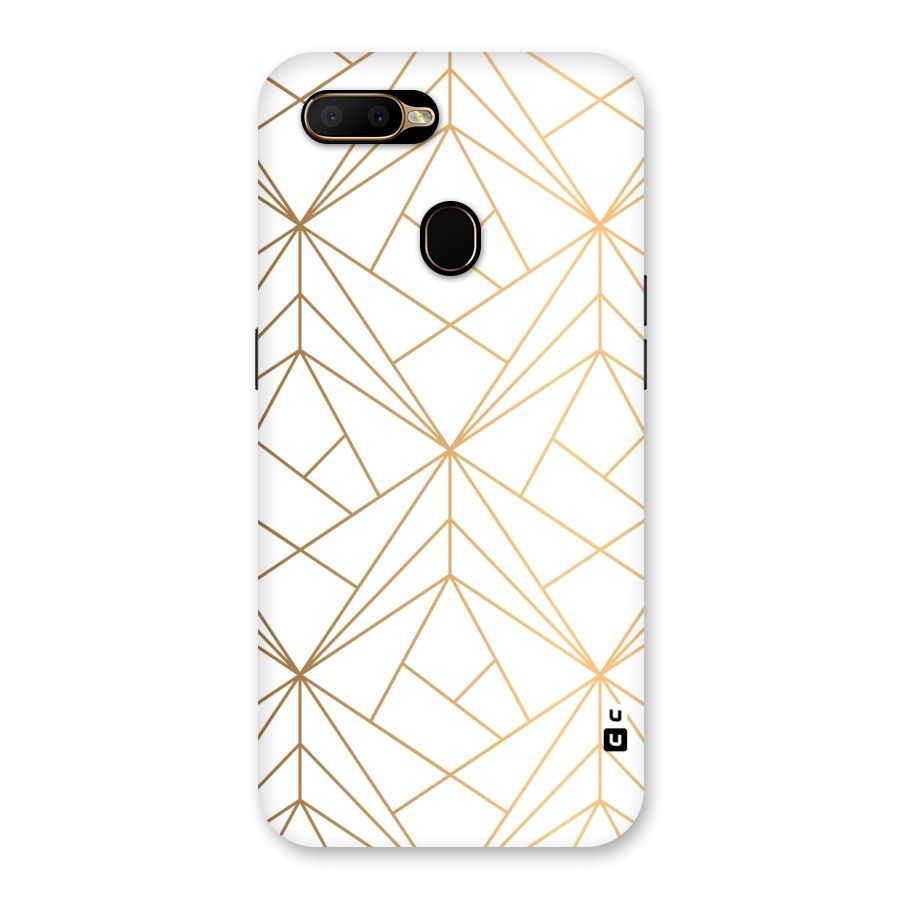White Golden Zig Zag Back Case for Oppo A5s