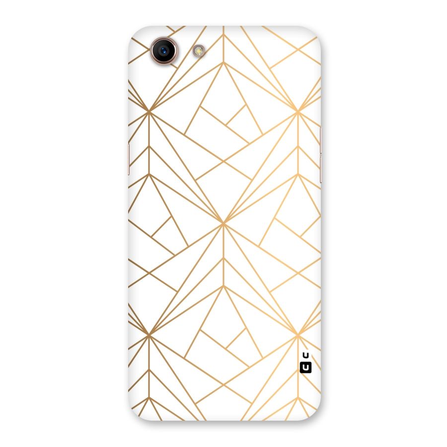 White Golden Zig Zag Back Case for Oppo A83 (2018)