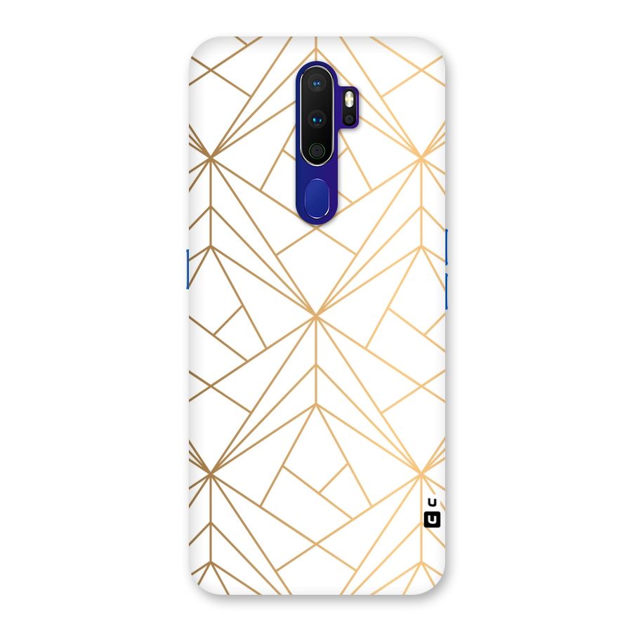 White Golden Zig Zag Back Case for Oppo A9 (2020)