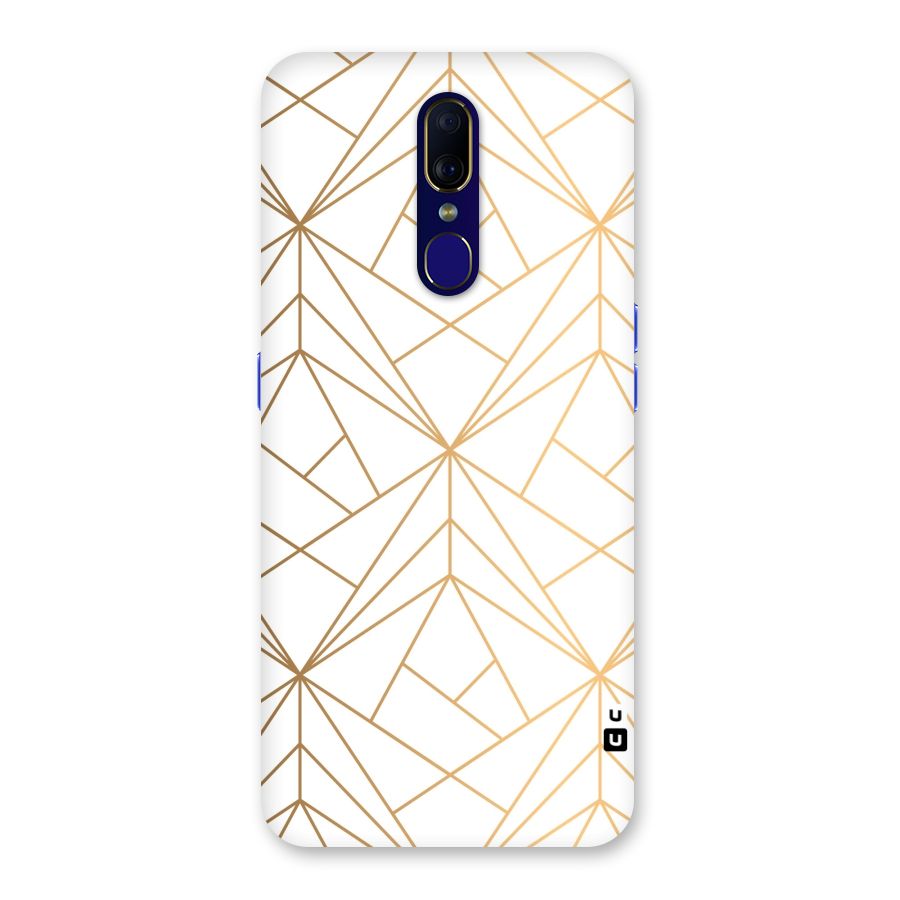 White Golden Zig Zag Back Case for Oppo F11