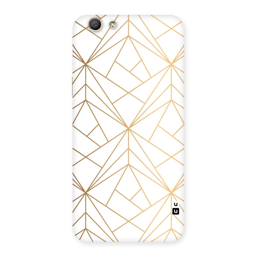 White Golden Zig Zag Back Case for Oppo F1s