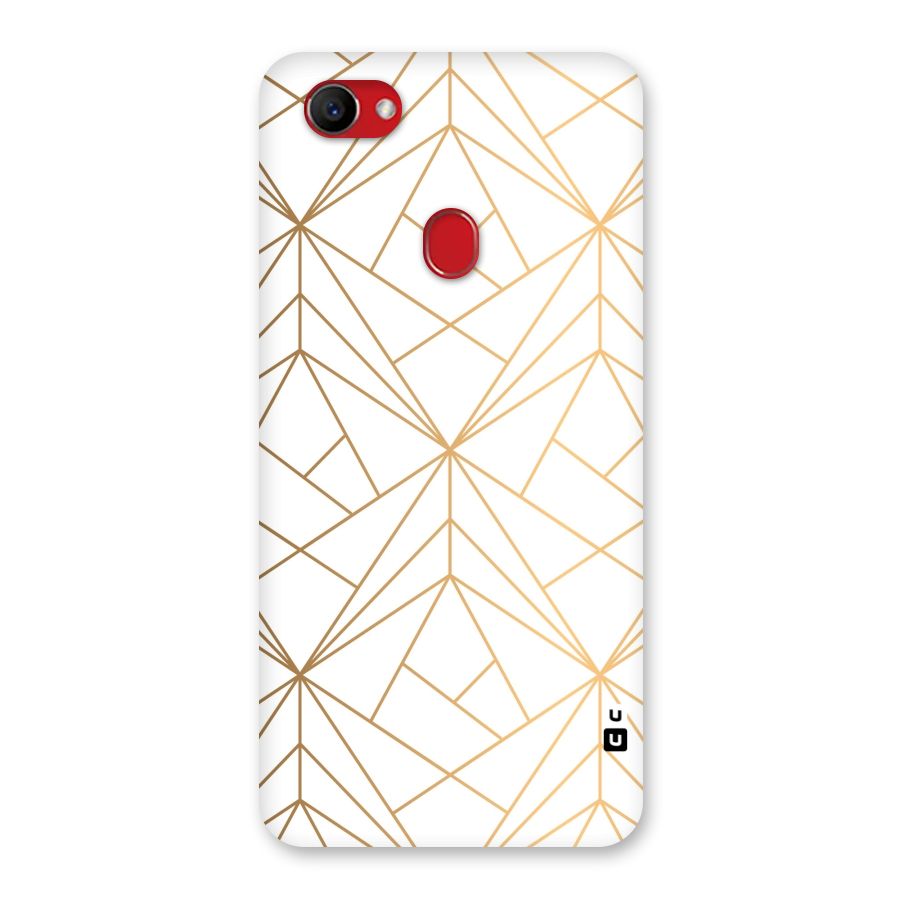 White Golden Zig Zag Back Case for Oppo F7