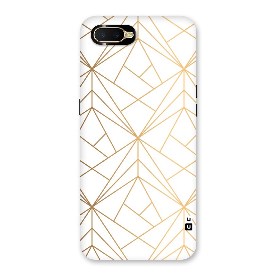 White Golden Zig Zag Back Case for Oppo K1