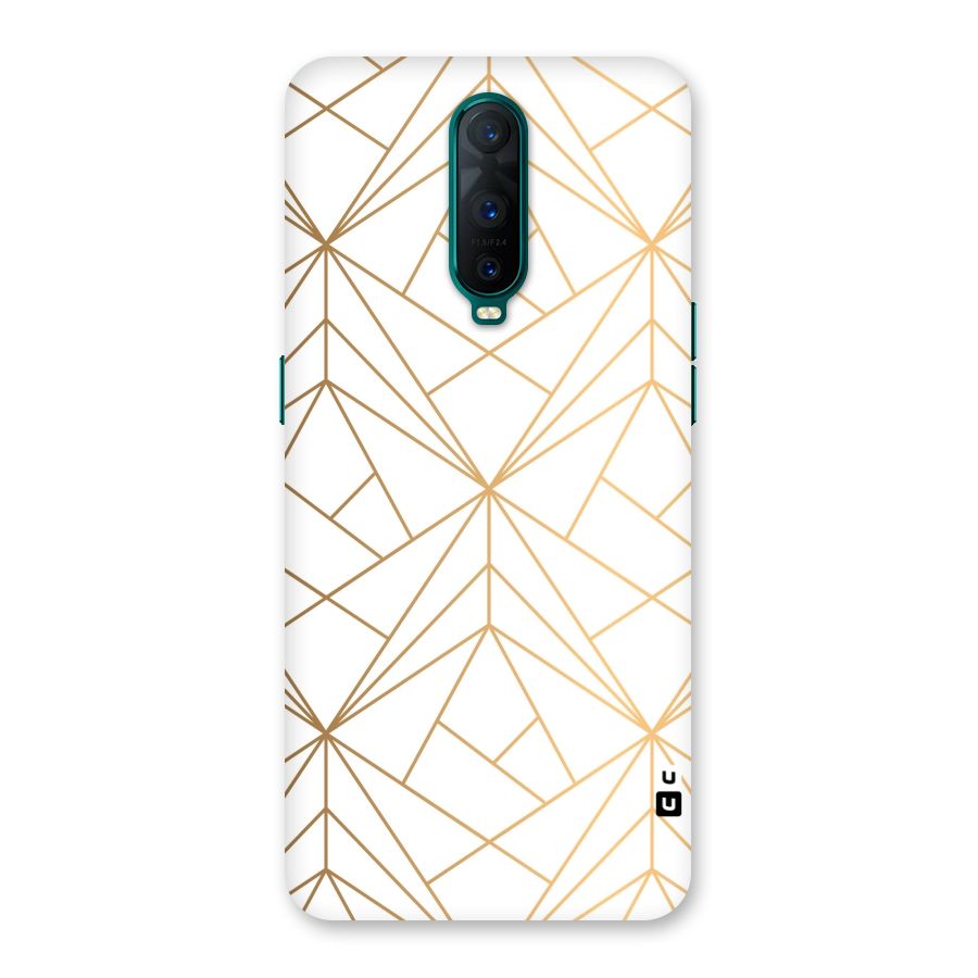White Golden Zig Zag Back Case for Oppo R17 Pro
