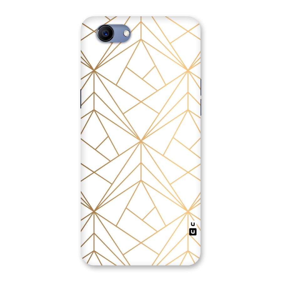 White Golden Zig Zag Back Case for Oppo Realme 1