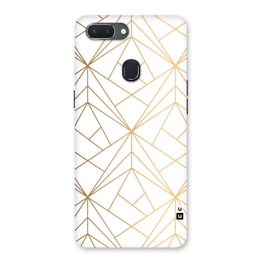 White Golden Zig Zag Back Case for Oppo Realme 2