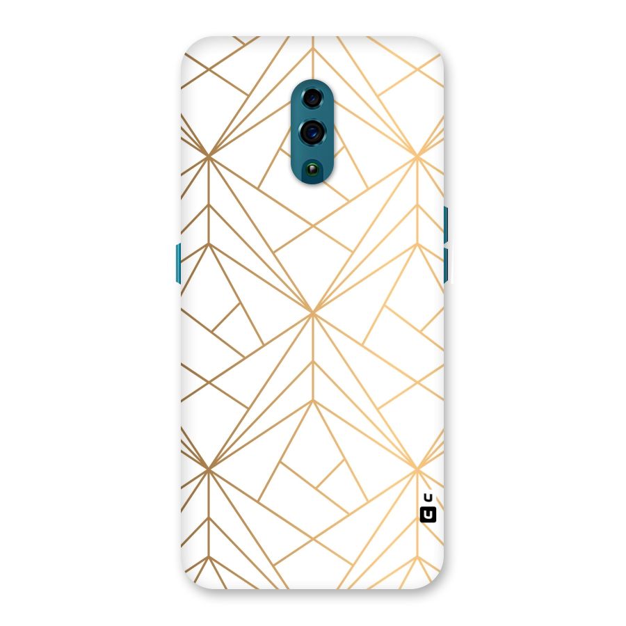 White Golden Zig Zag Back Case for Oppo Reno