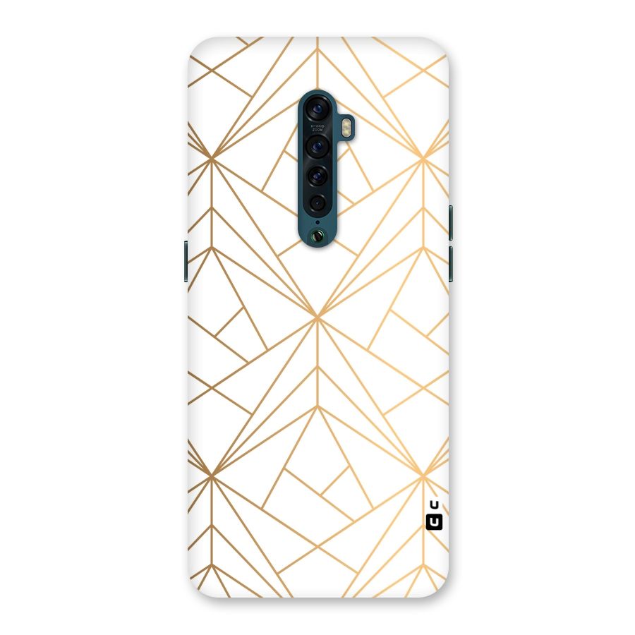 White Golden Zig Zag Back Case for Oppo Reno2
