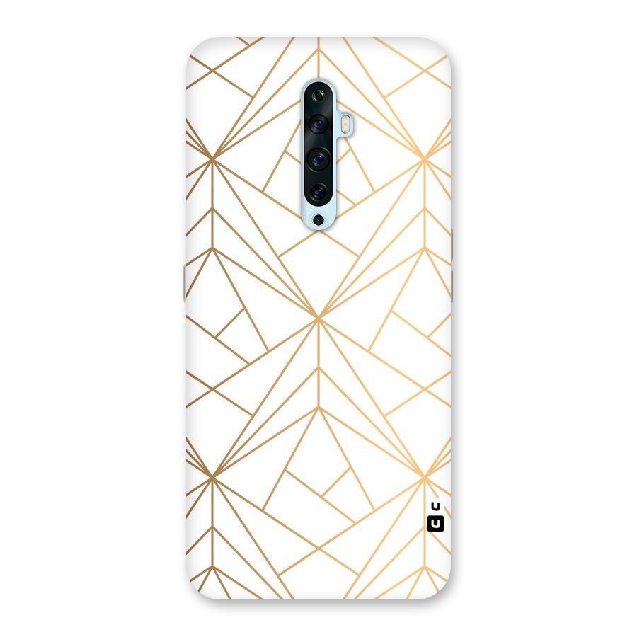 White Golden Zig Zag Back Case for Oppo Reno2 Z