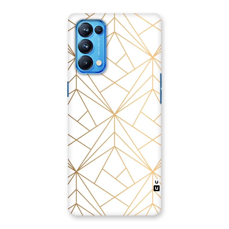 White Golden Zig Zag Back Case for Oppo Reno5 Pro 5G
